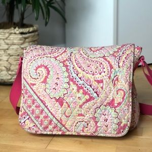 Vera Bradley Pink Paisley Pattern Messenger Bag